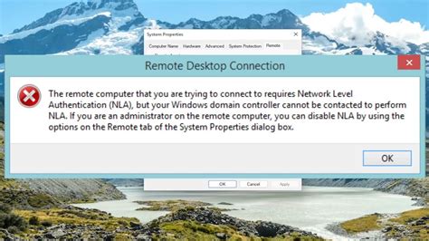 remote desktop connection nla error